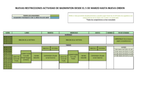 HORARIOS MARZO RESTRICCIONES