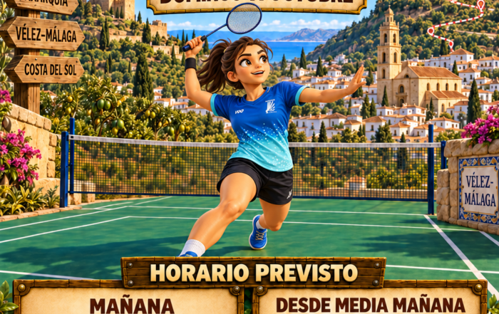 Cartel de la 5ª Jornada del Circuito Todobadminton 2026 en Vélez-Málaga, domingo 11 de octubre.